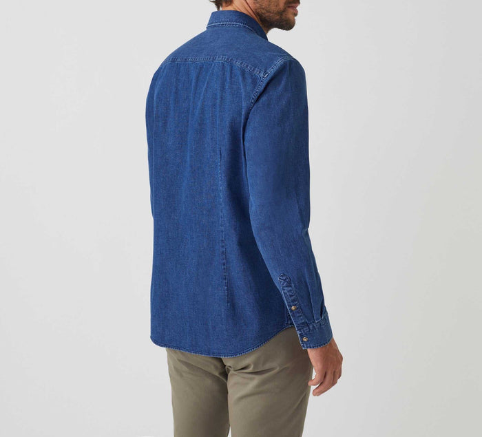 Izac Chemise Casual Denim Bleu "Alba"