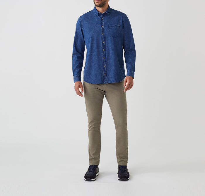 izac Chemise casual denim bleu "Alba"