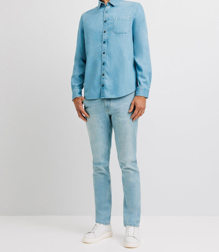 izac Chemise casual droite bleue