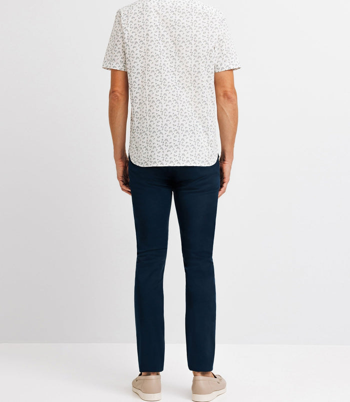 Izac Chemise Casual En Coton à Fleurs Blanche
