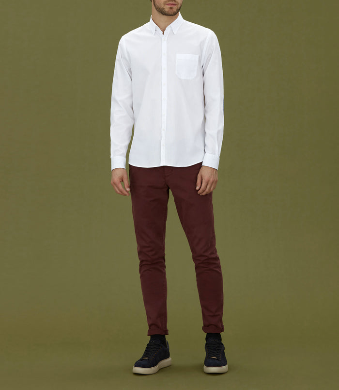 izac Chemise casual en coton blanc "Minas"