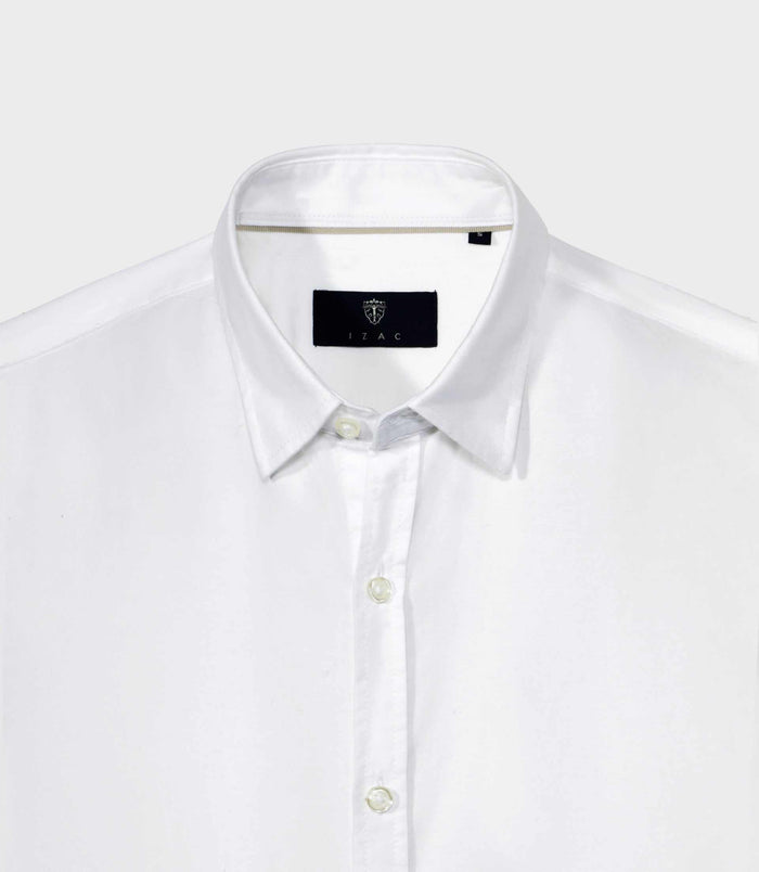 Izac Chemise Casual En Coton Blanche
