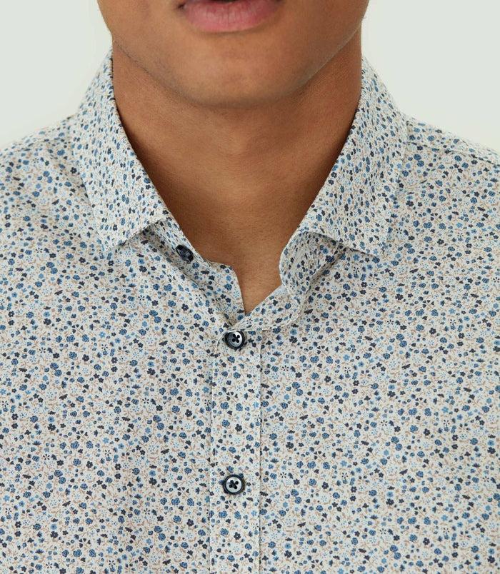 Izac Chemise Casual En Coton Bleu Ciel "Maela"
