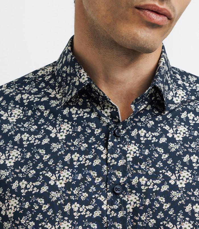 Izac Chemise Casual En Coton Marine