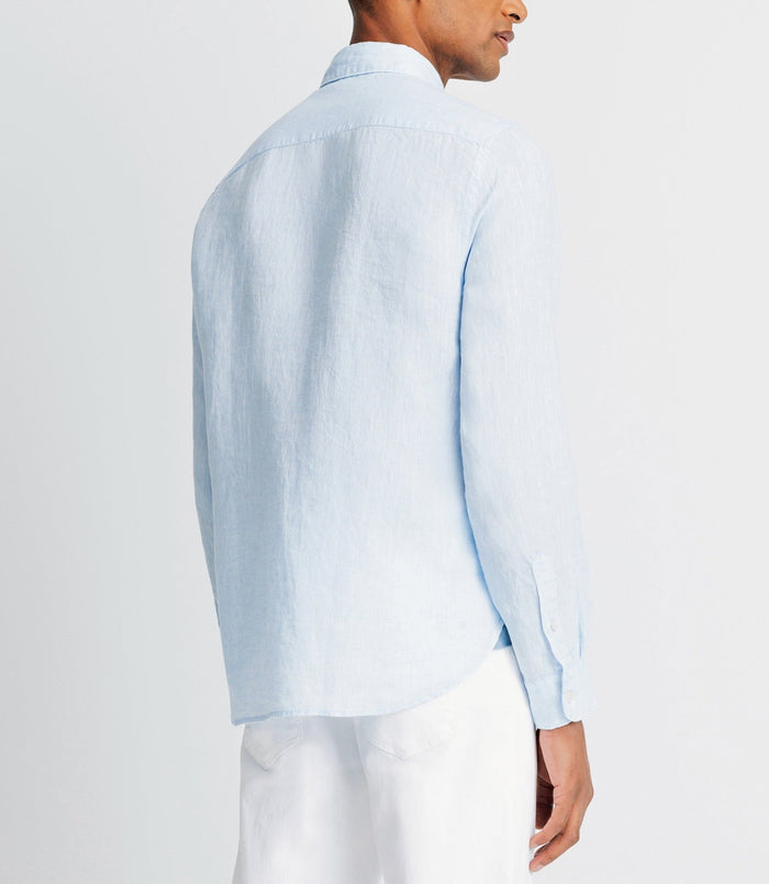 Izac Chemise Casual En Lin Ciel