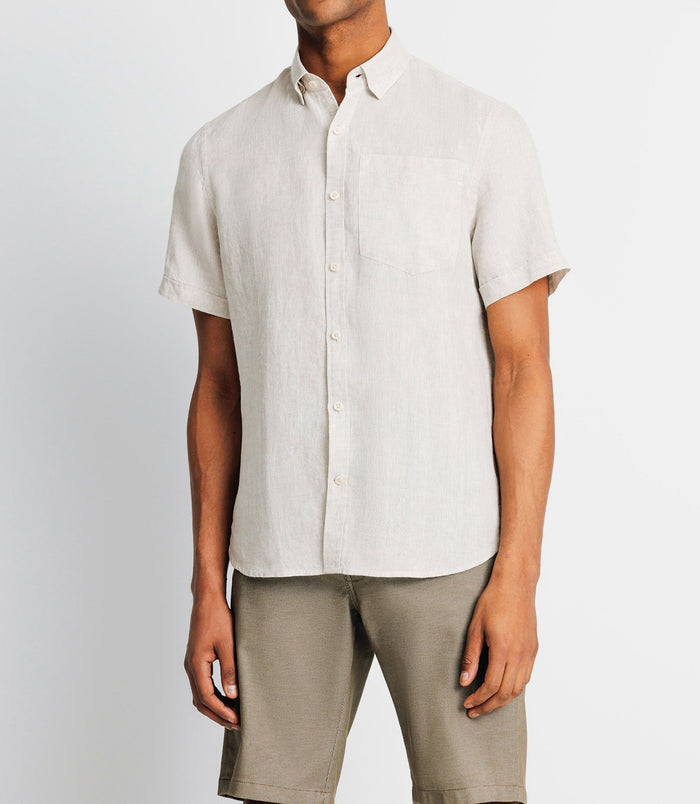 Izac Chemise Casual En Lin écrue