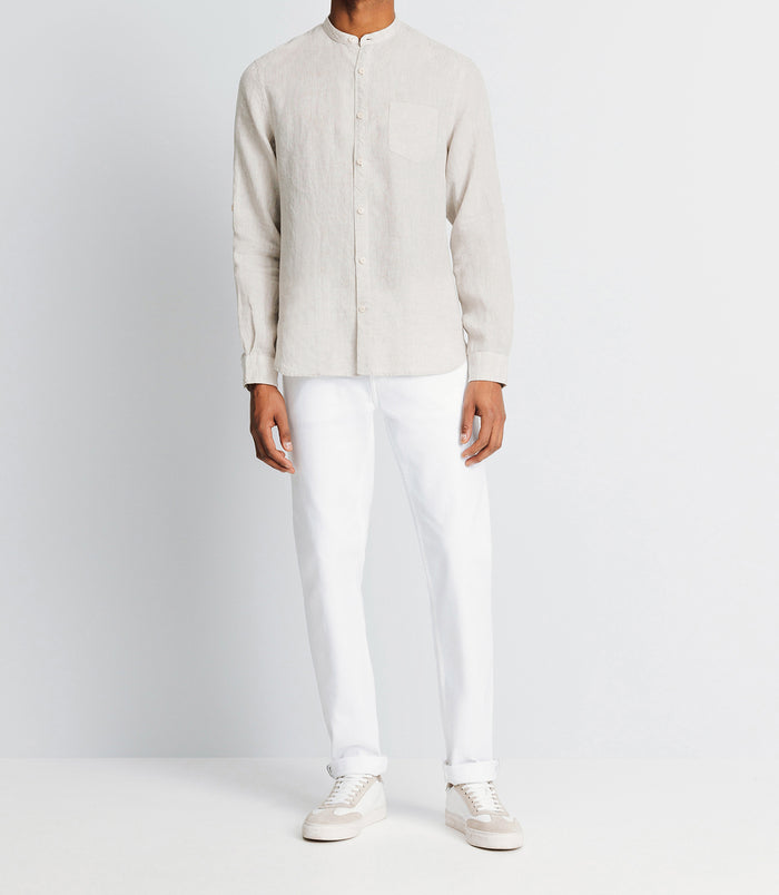 izac Chemise casual en lin écrue