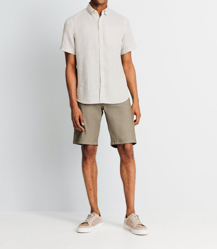 izac Chemise casual en lin écrue
