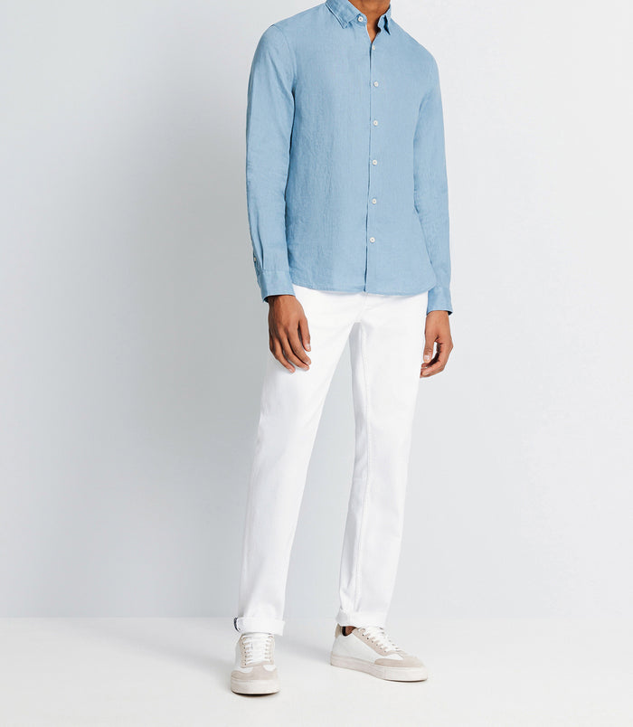 izac Chemise casual en lin indigo