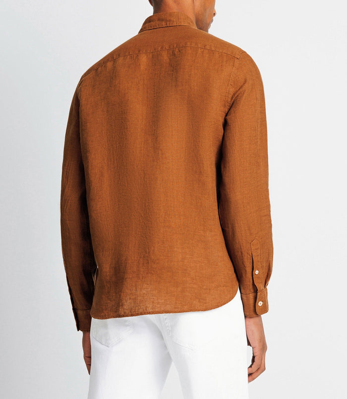 Izac Chemise Casual En Lin Truffe