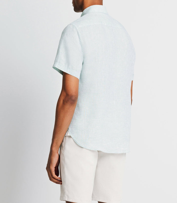 Izac Chemise Casual En Lin Vert Clair
