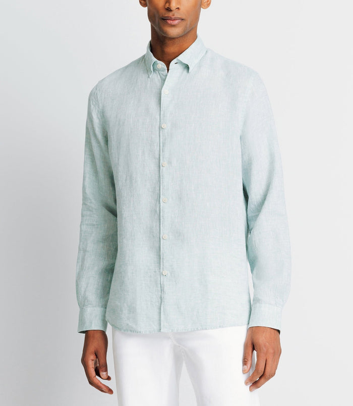 Izac Chemise Casual En Lin Vert Clair