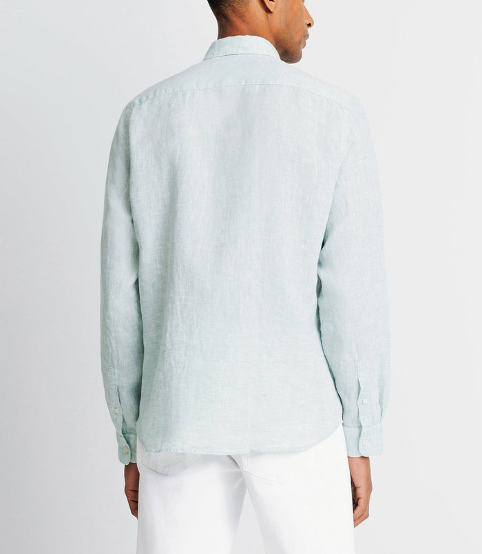 Izac Chemise Casual En Lin Vert Clair