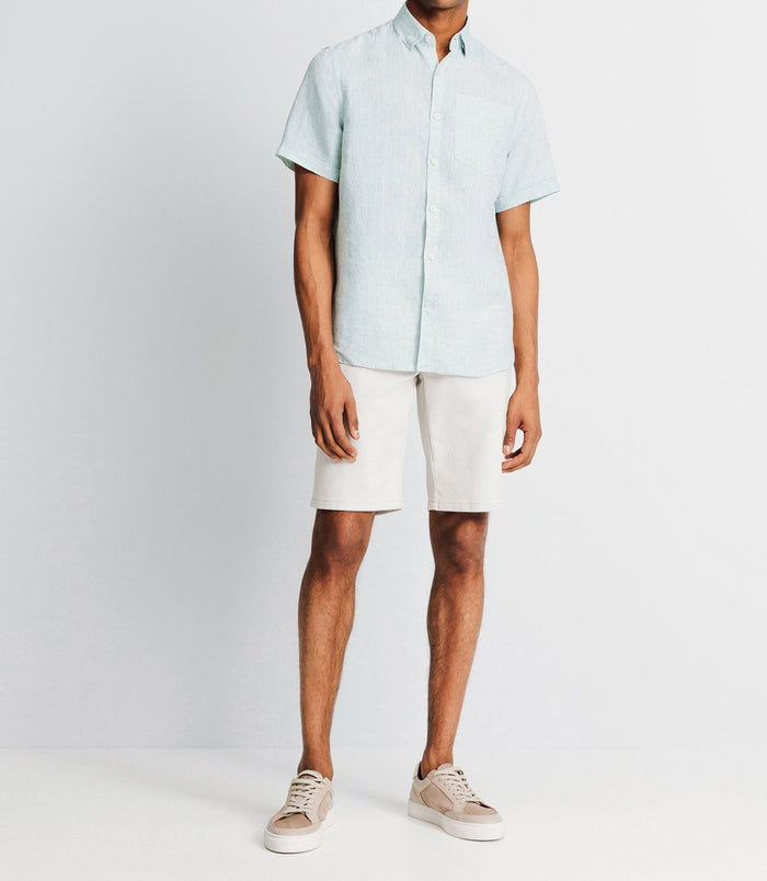 izac Chemise casual en lin vert clair