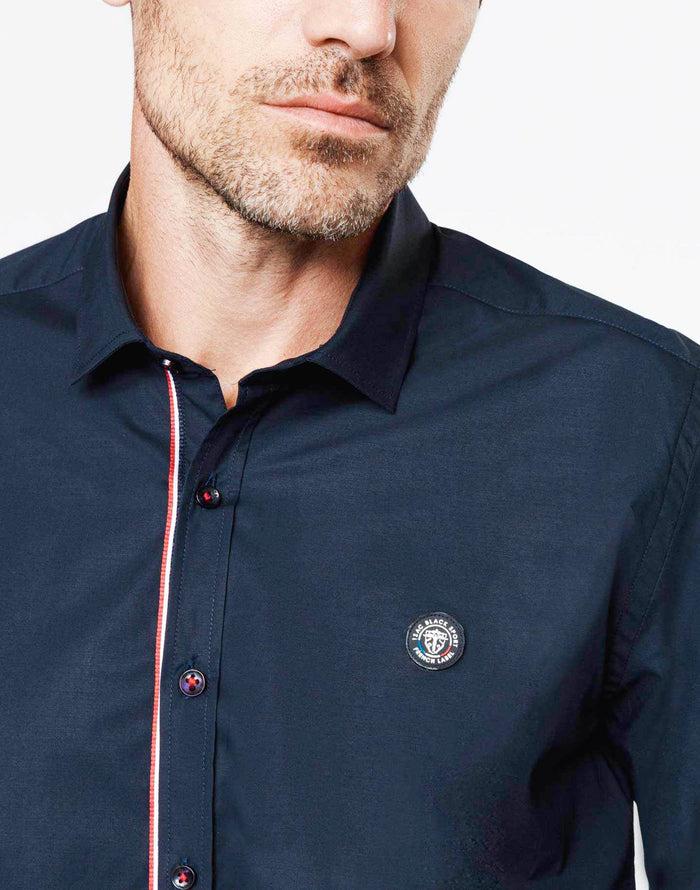 Izac Chemise Casual Galon Sport Marine