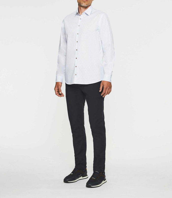 izac Chemise casual imprimé blanc et camel JULES