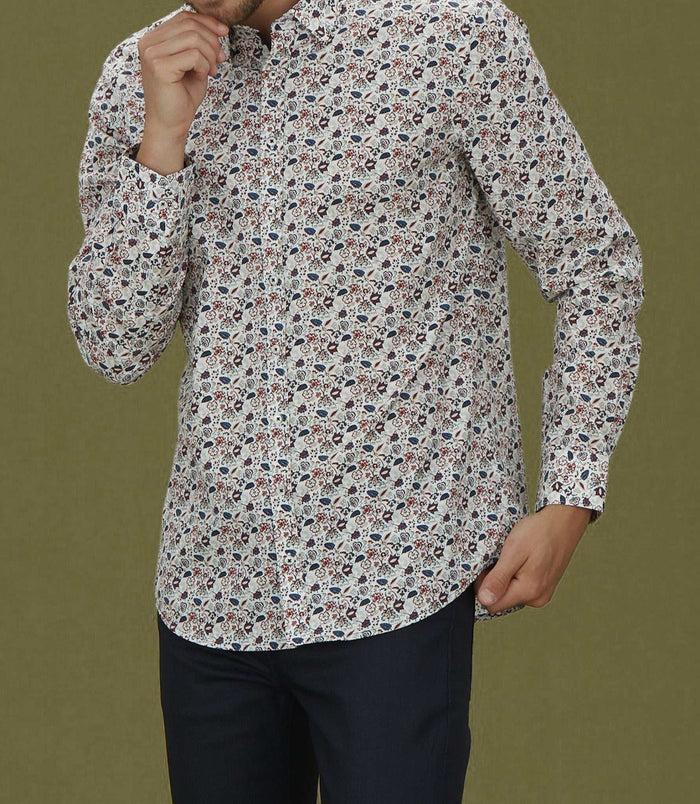Izac Chemise Casual Imprimé Rouge "Mat"