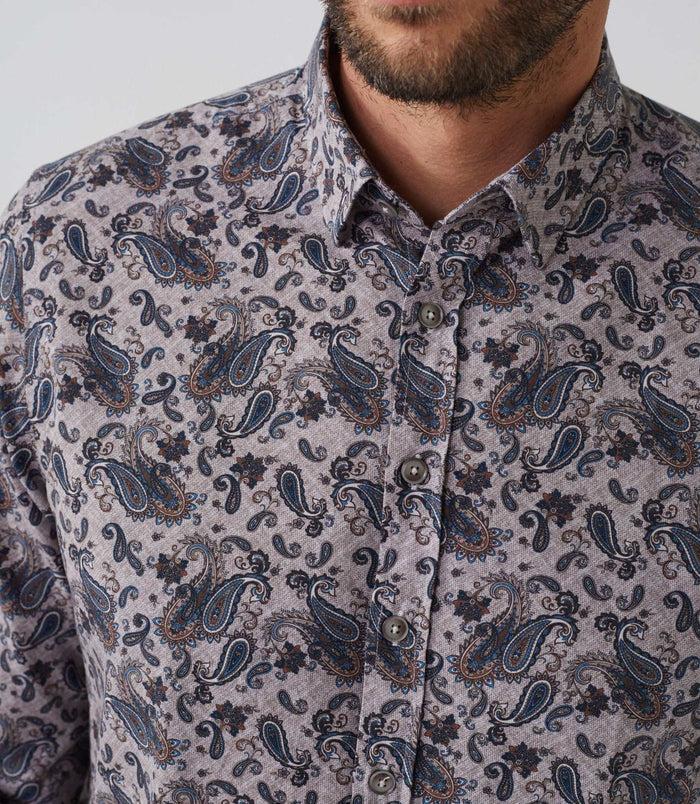 Izac Chemise Casual Imprimée Beige "Alan"