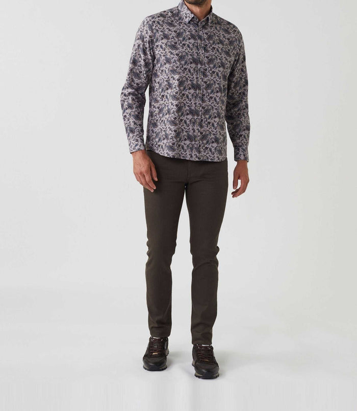 izac Chemise casual imprimée beige "Alan"