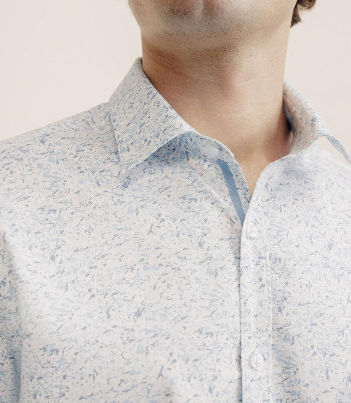 Izac Chemise Casual Imprimée Bleue