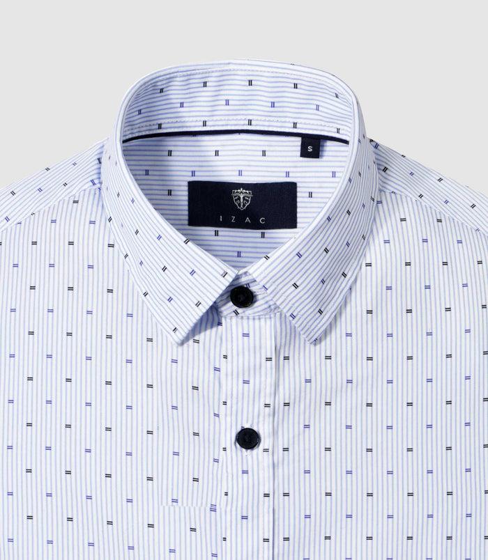 Izac Chemise Casual Imprimée Bleue