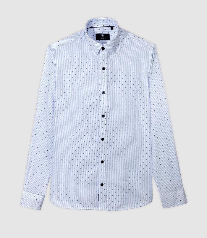 izac Chemise casual imprimée bleue