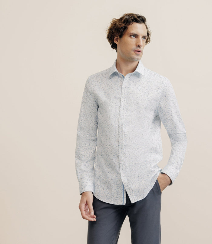 izac Chemise casual imprimée bleue