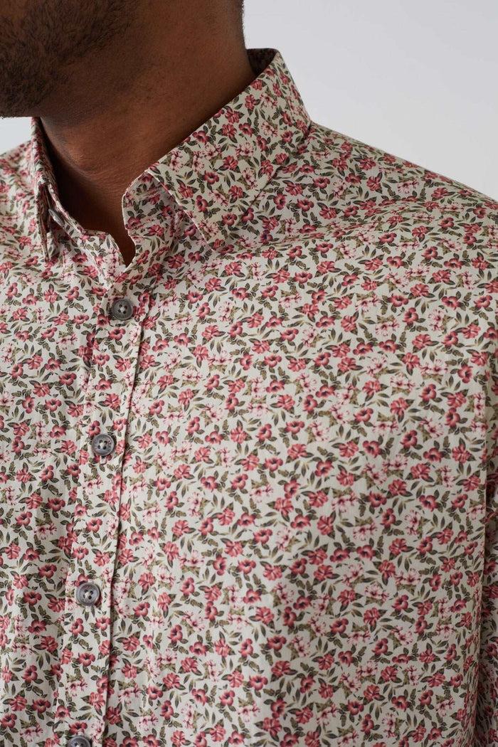 Izac Chemise Casual Imprimée écru-kaki "Aloha"