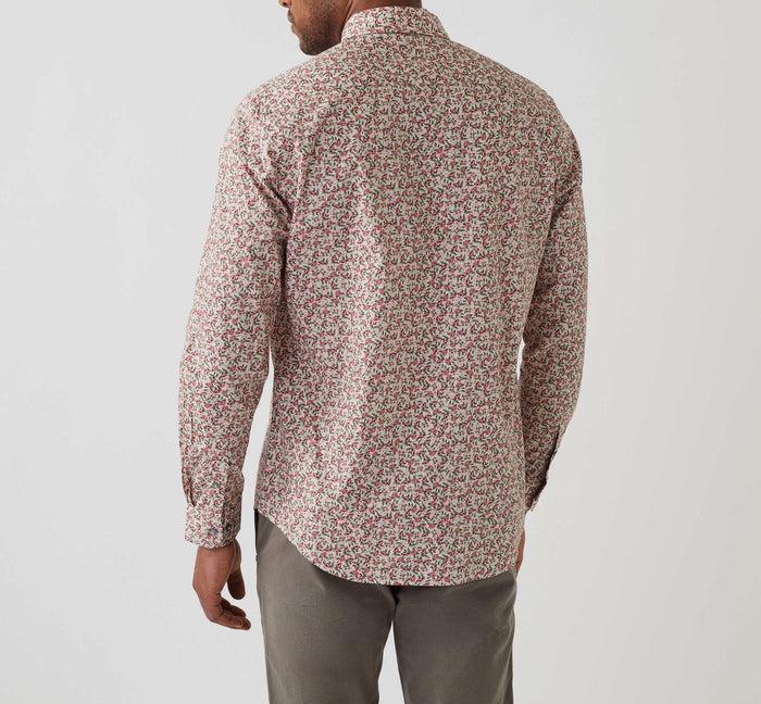 Izac Chemise Casual Imprimée écru-kaki "Aloha"