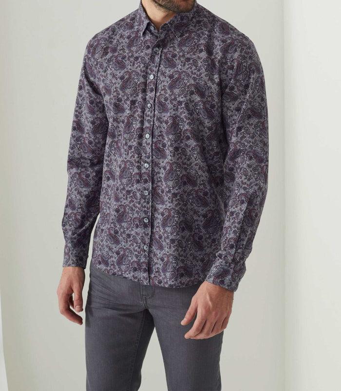Izac Chemise Casual Imprimée Grise "Alan"