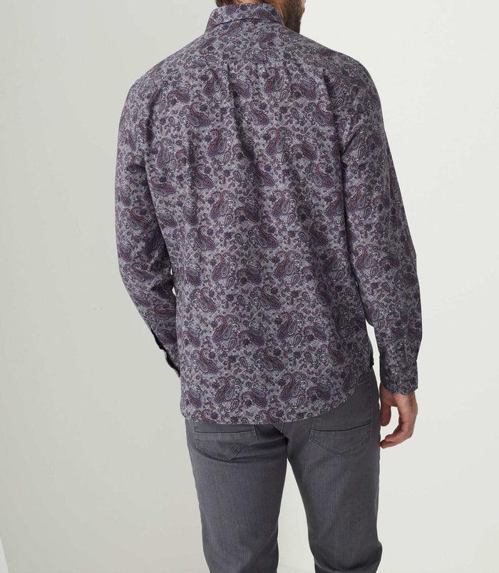Izac Chemise Casual Imprimée Grise "Alan"