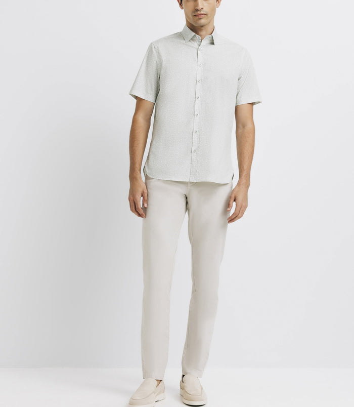 izac Chemise casual imprimée vert clair