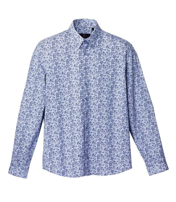 izac Chemise casual marine à motif fleuri "Mael"
