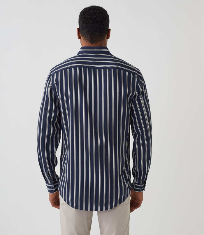 Izac Chemise Casual Marine-blanche "Amore"