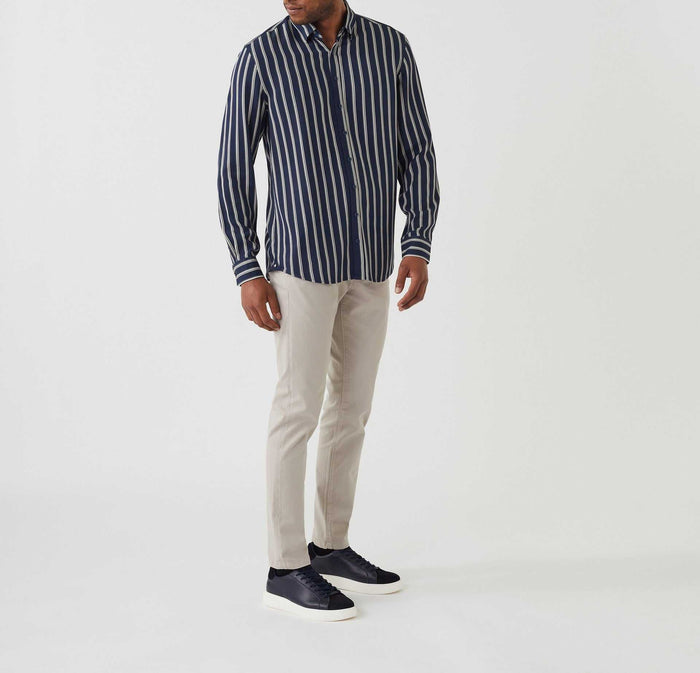 izac Chemise casual marine-blanche "Amore"
