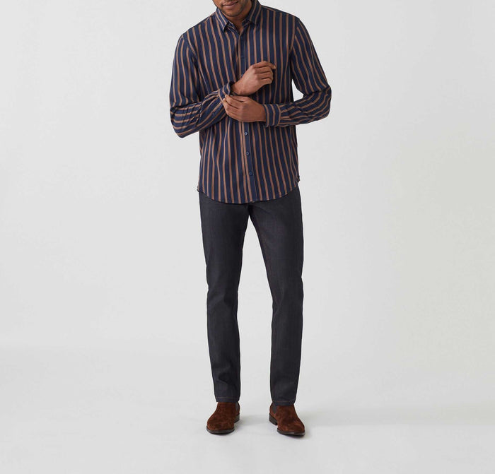 izac Chemise casual marine-camel "Amore"