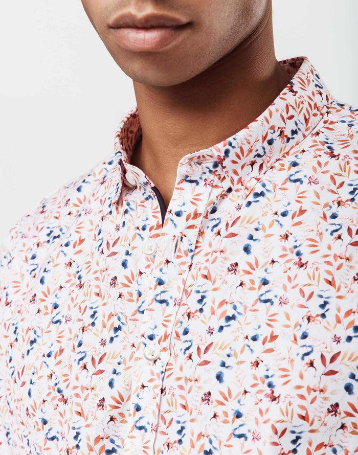 izac Chemise casual motif feuilles
