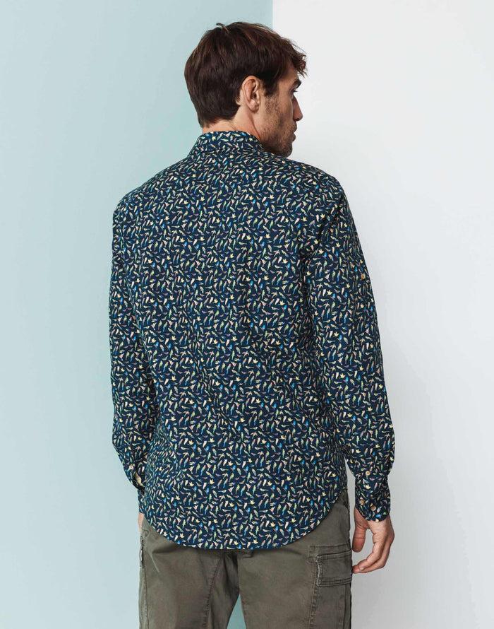 izac Chemise casual motif perroquets