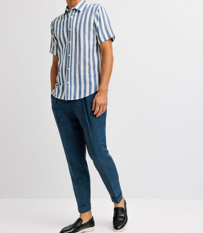 izac Chemise casual rayée bleue