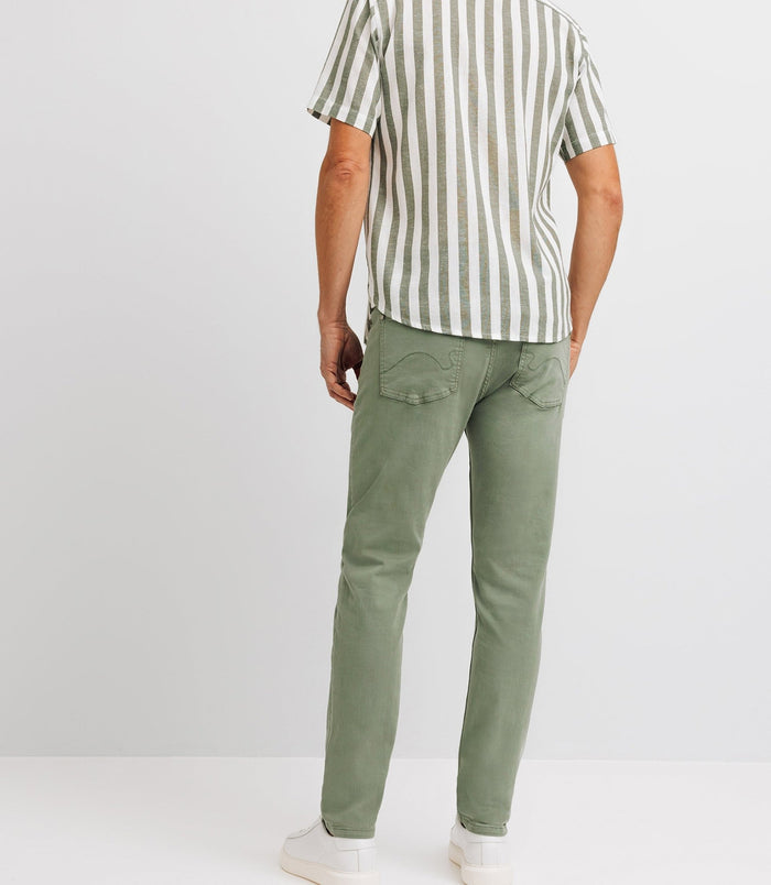 Izac Chemise Casual Rayée Verte