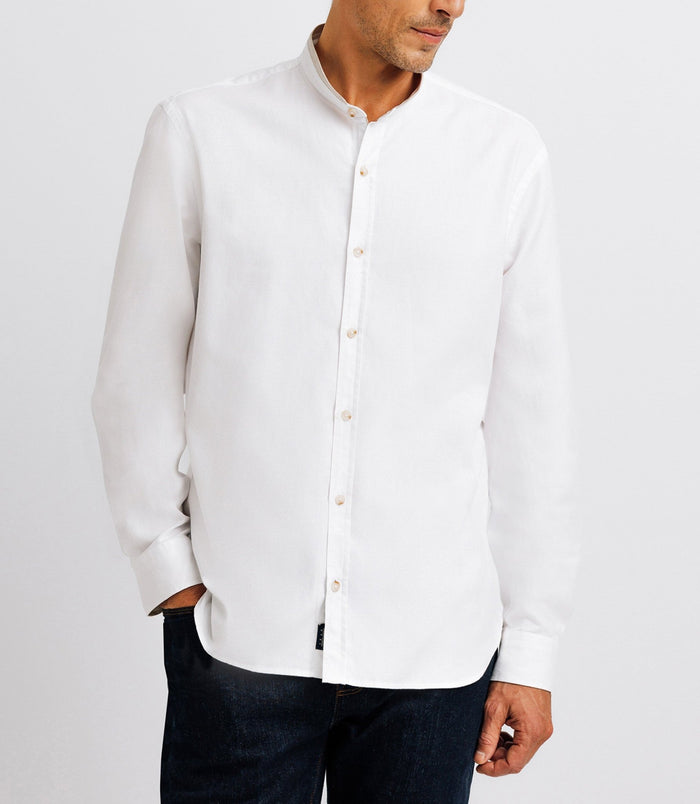 Izac Chemise Casual Unie Blanche