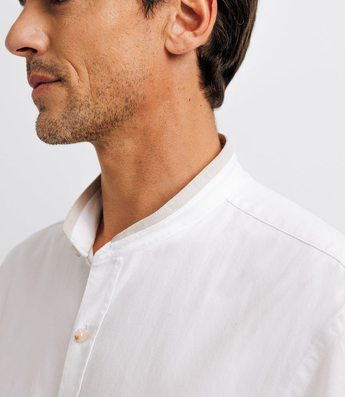 Izac Chemise Casual Unie Blanche