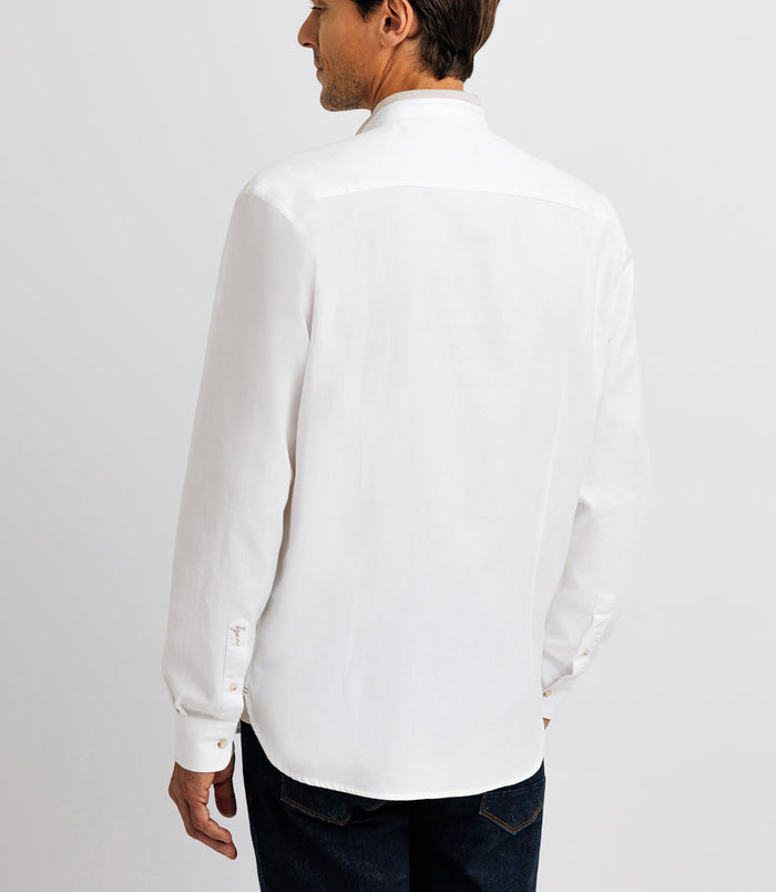 Izac Chemise Casual Unie Blanche