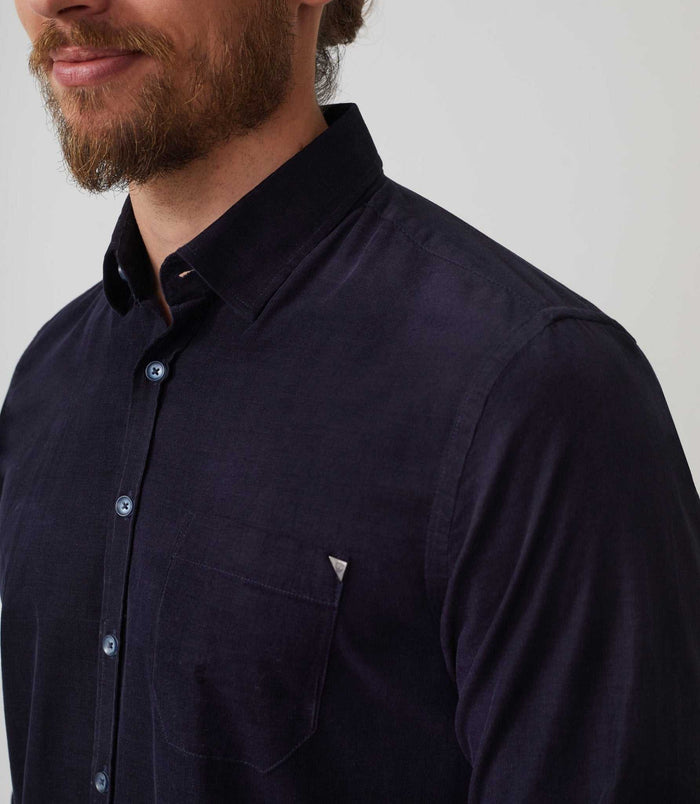 Izac Chemise Casual Velours Marine "Angelo"