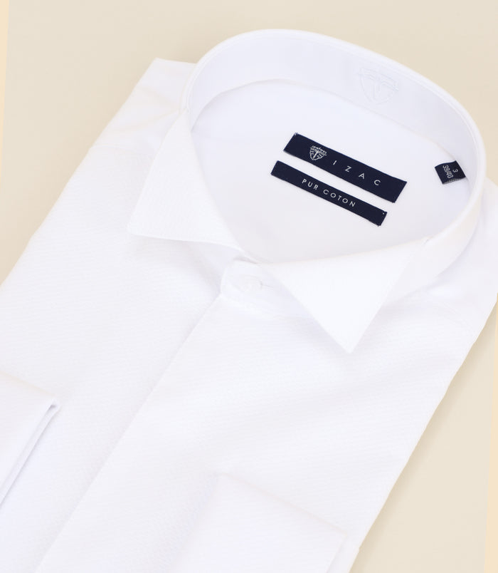 Izac Chemise Cérémonie Col Cassé Blanche