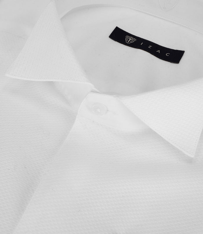 Izac Chemise Cérémonie Col Cassé Blanche