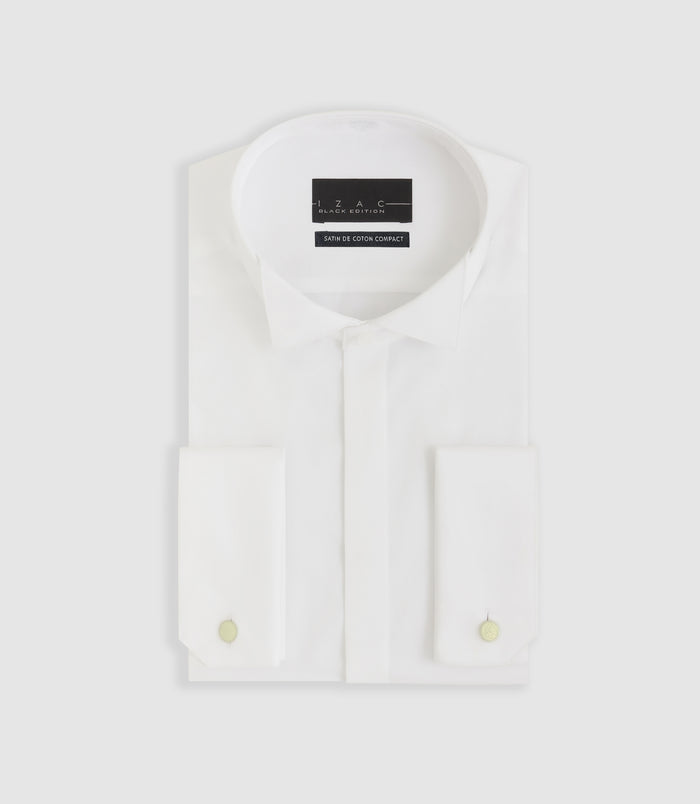 izac Chemise cérémonie en satin blanc METAPHOR