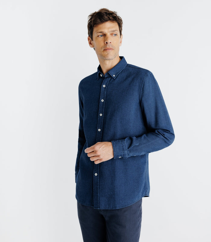 Izac Chemise Col Boutonné Bleue