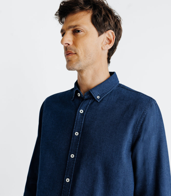 Izac Chemise Col Boutonné Bleue