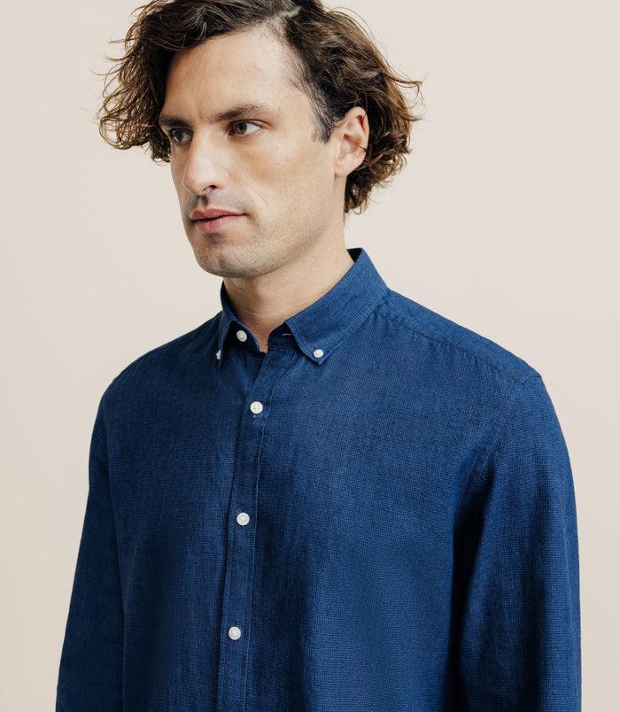 Izac Chemise Col Boutonné Marine